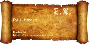 Rau Maxim névjegykártya